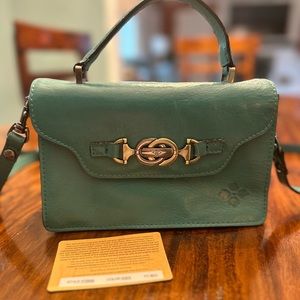 Patricia Nash Blue and Green Crossbody Bag with Luxurious Finish
